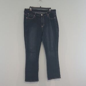 Aura By Wrangler Blue Straight Leg Jeans Classic Style Size 16